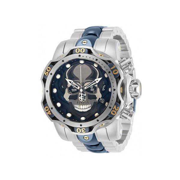 

invincible reserve venom men quartz wirstwatch 52.5mm stainless steel waterproof chronograph undefeated luxury watch invicto reloj de hombre, Slivery;brown