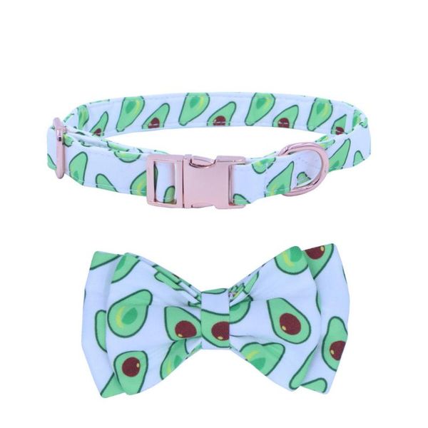 

dog collars & leashes printed adjustable pet cute fruit print design collar for small medium large dogs with bow tie