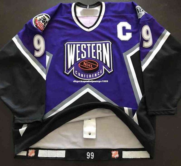 

custom ccm 1996 wayne gretzky all star jersey double ccm game issue 54 mens personalized stitching jerseys, Gray