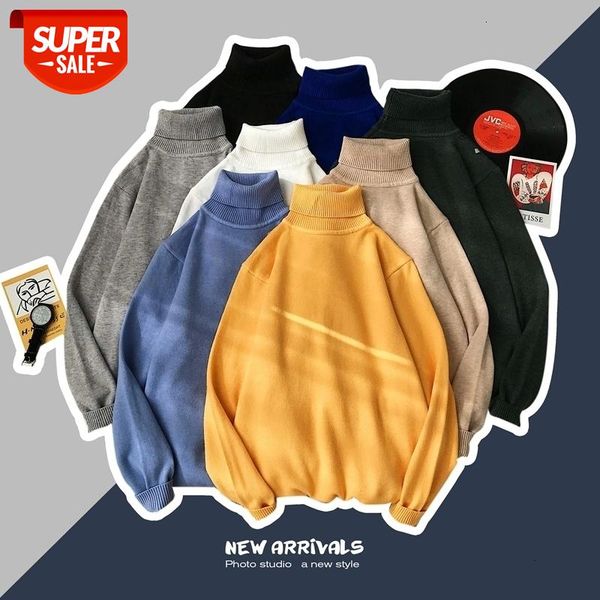 

2019 men's fashion 9 color coats knitting loose clothes pullover woolen turtleneck in warm cashmere sweater plus size s-2xl #ww4z, White;black