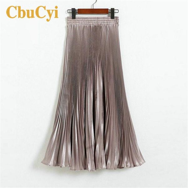

skirts fashion skirt women stretch pleated female high waist elastic loose large swing midi saia, Black