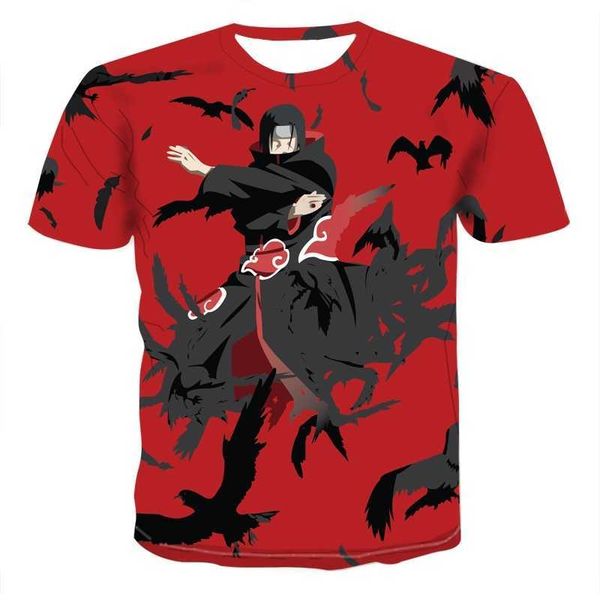 

new japanese manga naruto 3d printing men and women novelty casual young girl summer t-shirt top, White;black