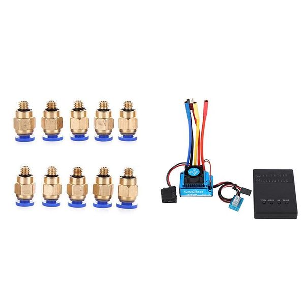 

pneumatic tools 10 pcs pc4-m6 air straight quick fitting with brushless esc + program card combination details