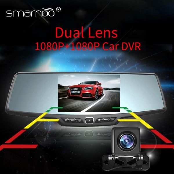 

rearview mirror car dvr 5''ips screen dual lens 1080p video recorder dash camear with gps 24h parking monitoring dvrs