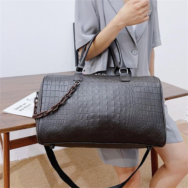 

duffel bags women travel alligator pu duffle luxury designer large capacity overnight bag casual suitcase luggage handbag