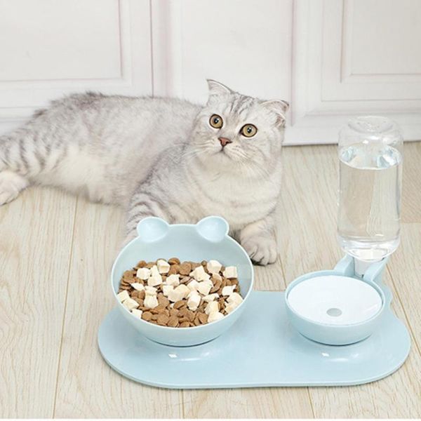 

cat feeding bowls puppy automatic drinking water dish dual use small dog feeder pet bowl kitten supplies & feeders
