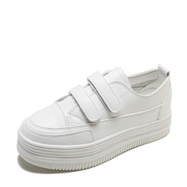 

dress shoes small white female spring and summer 2021 muffin thick bottom pubottom buckle plate casual, Black