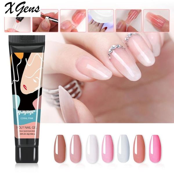 

nail gel xgens 2021 poly acrylic uv polish quick building for extension tips enhancement manicure art, Red;pink