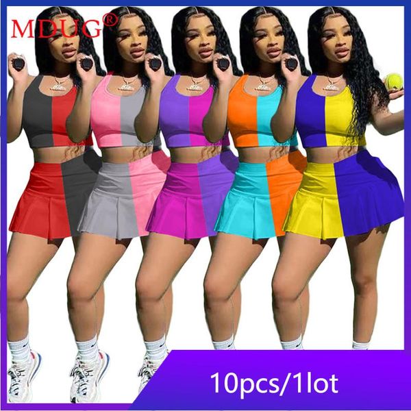 

work dresses wholesale items bulk lots baseball skirt culottes pleated skirts two piece dress mini summer ladies clothes m6748, White;black