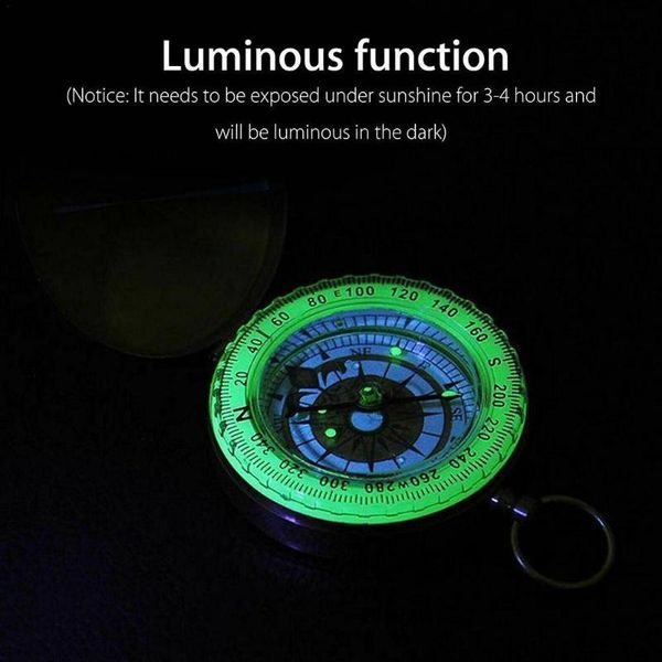 

outdoor gadgets clamshell compass with luminous pocket watch metal portable measuring tool ruler multi-function b0t7