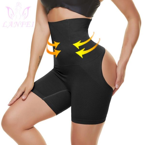 

women's shapers lanfei high waist shaper women bulifter leg shaping push up strap thigh slimmer bodysuit slimming shapewear, Black;white
