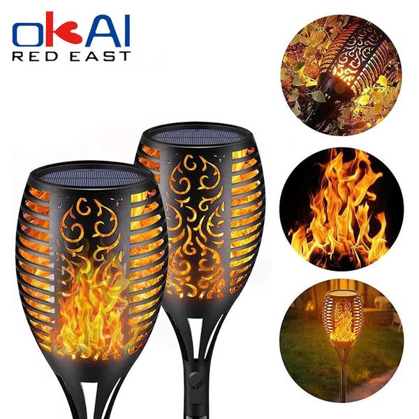 

solar lamps outdoor led waterproof flame light lawn lighting garden lights for decoration