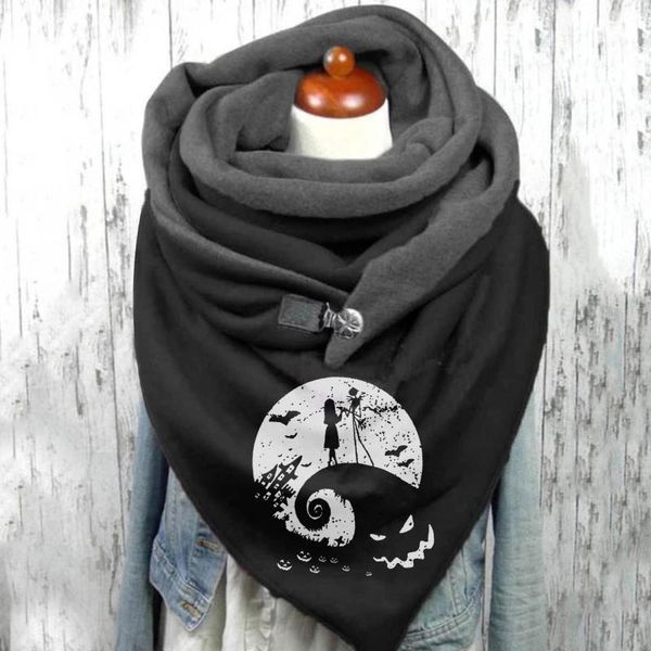 

scarves women scarf winter fashion printing button soft wrap casual warm shawls, Blue;gray