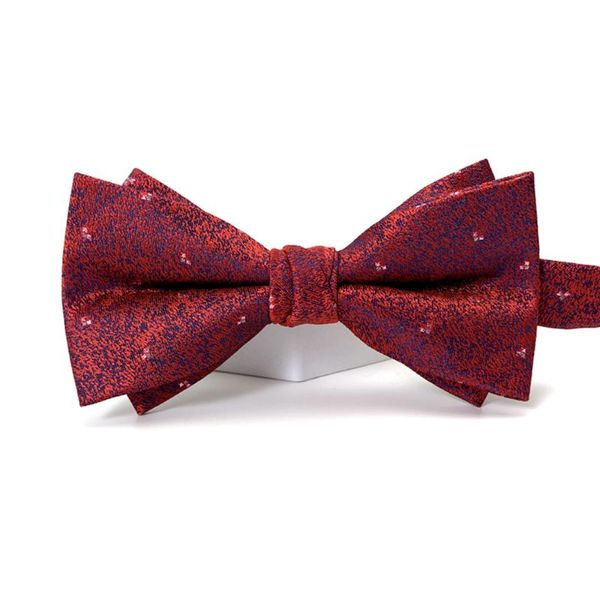 Papillon Designers Brand Cravatta di alta qualità per uomo Red Party Wedding Butterfly Fashion Casual Double Layer Men's Bowtie Gift Box