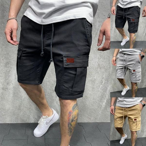 

men's shorts 2021 summer straight youth sports overalls trend cool five-point pants, White;black