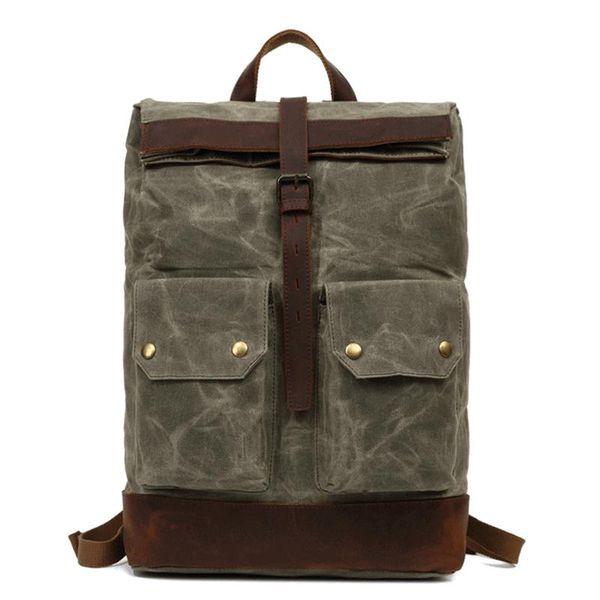 

backpack outdoor retro canvas bag waterproof travel leisure mountaineering sports