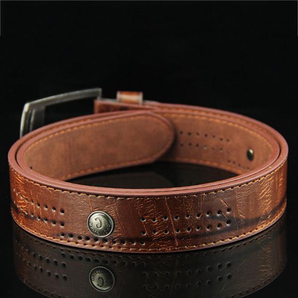 

belts men casual waist belt hollow rivet punk style wide pu leather for fashion strap male jeans men's, Black;brown