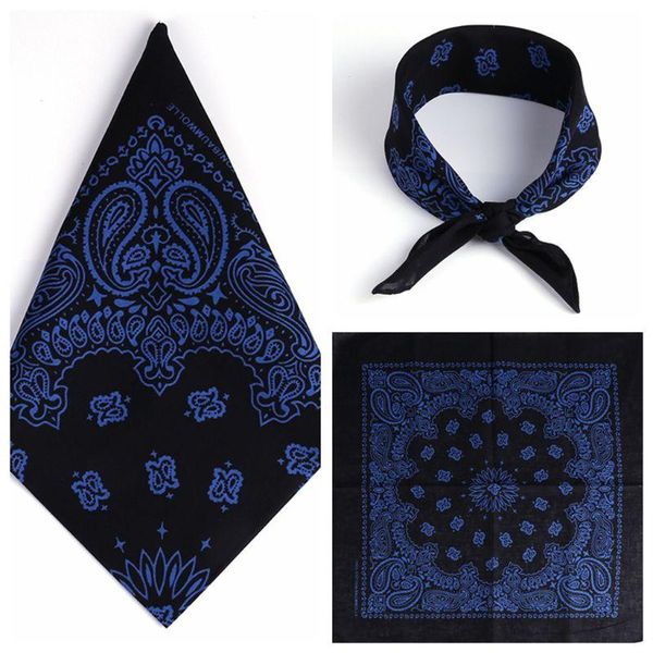 

scarves ethnic colored sunflower double paisley floral cotton square scarf motorcycle headband bandana hip-hop wristband neck tie, Blue;gray