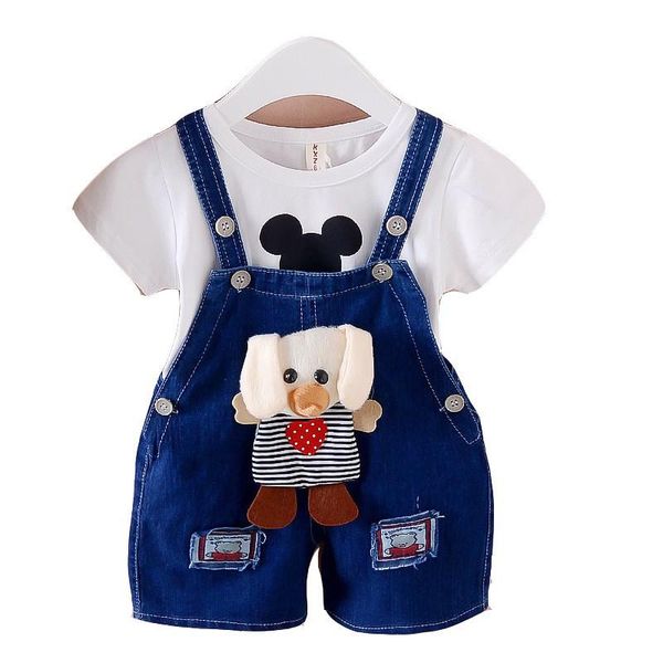 

children clothing 2021 summer children's pants baby jumpsuit casual cartoon suspenders jeans shorts for boys and girls 2-4y jumpsuits, Blue