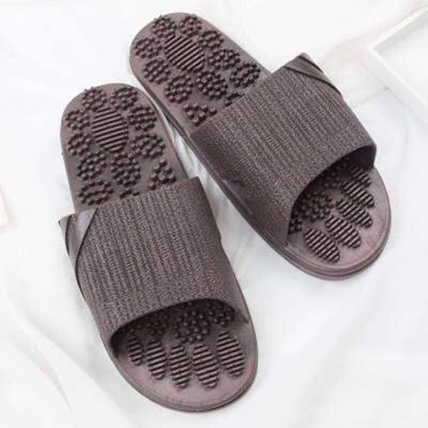

household sandals and slippers ladies home indoor couples acupoint massage summer bathroom bathing non-slip slippers, Black