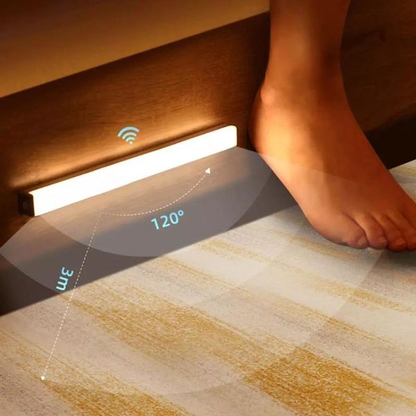 

night lights led motion sensor wireless usb charging light bedroom decoration staircase closet room aisle lighting lamp