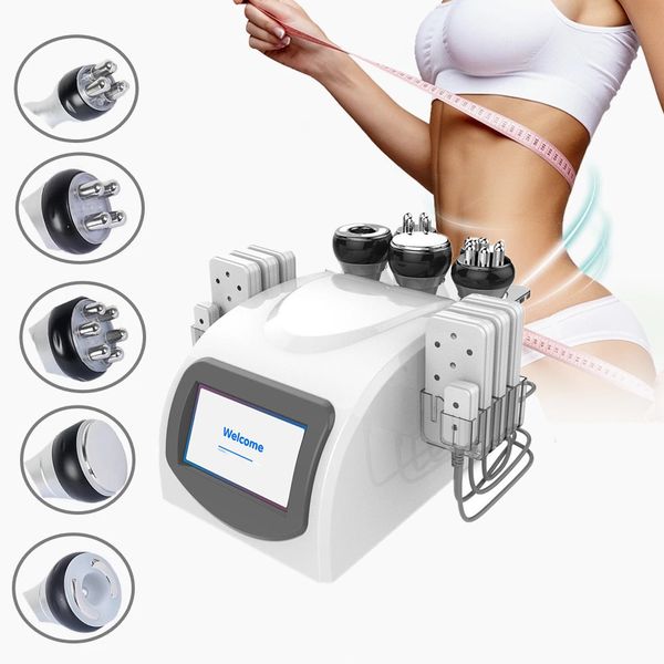 

6in1 rf ultrasonic slimming cavitation vacuum lipolaser radio frequency 40k lipo laser liposuction for spa fat burner weight loss machine up