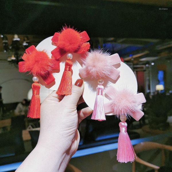 

chinese ancient style hair clips for women accessories 2021 woman bow ball hairpin opaski dla dziewczynek kids1