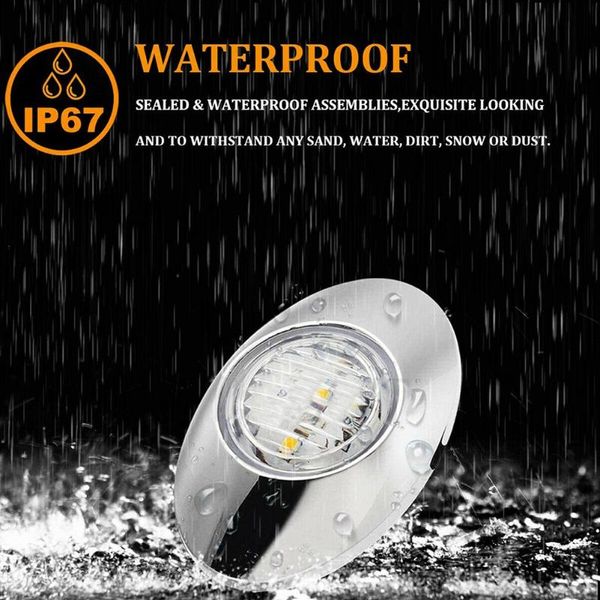 

emergency lights 12v marker light blue led stern marine boat oval waterproof