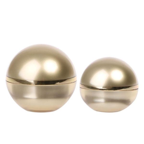 

packing bottles 15g 30g luxury sphere cream container golden jar cosmetic acrylic smaple pot ball bottle refillable