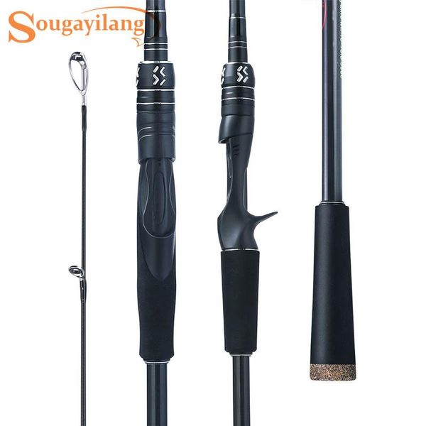 

sougayilang fishing rod 1.8m 2.1m 2.4m 3 sections carbon fiber ultralight casting/spinning carp pole tackle lure w.7-40g boat rods