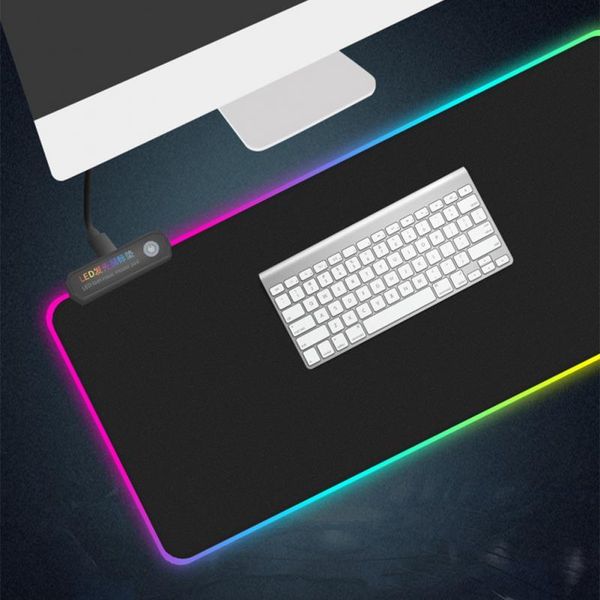 

mouse pads & wrist rests 2021 light-emitting keyboard pad super-large side-locked game thickened seven-color rgb led lights scratch resistan