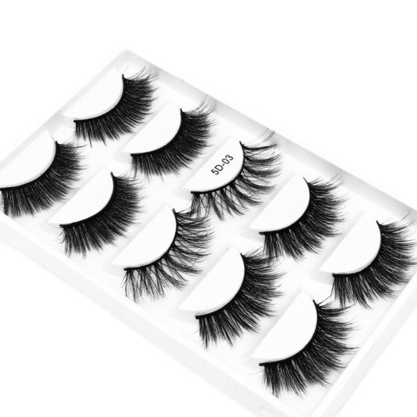

false eyelashes 5pair 3d mink lashes natural dramatic volume wispy cross long thick soft beauty extension tools