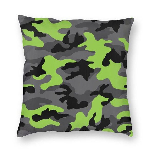 

cushion/decorative pillow lime green neon and grey camo camouflage pattern modern throw covers home decorative military sofa cushion
