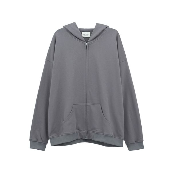 

fear of fog god grey zipper sweater coat high street fashion brand men's and women's cardigan hoodie, Black