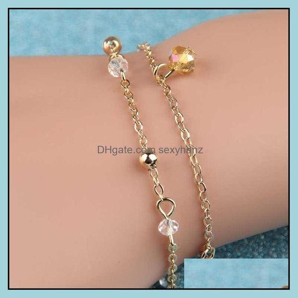 Pulseiras de charme redondo contas de cristal zircão mti- bracelete de combinação bela feminina boutique moda tendência jóias presente de porte de porte entrega