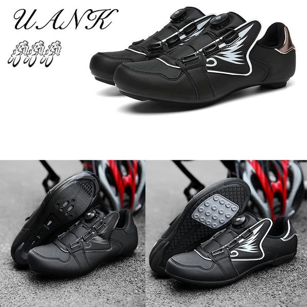 

cycling footwear men's shoes uank listing spd flat self-locking racing carbon fiber bicycle sneakers, Black