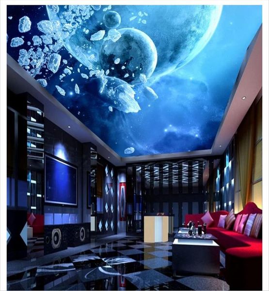

wallpapers wallpaper custom 3d ceiling murals fantasy starry sky milky way planet mural living room decoration
