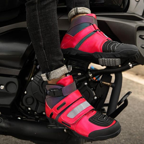 

cycling footwear professional motorcycle boots men's racing sneakers botas high-locomotive shoes large size 36-48, Black
