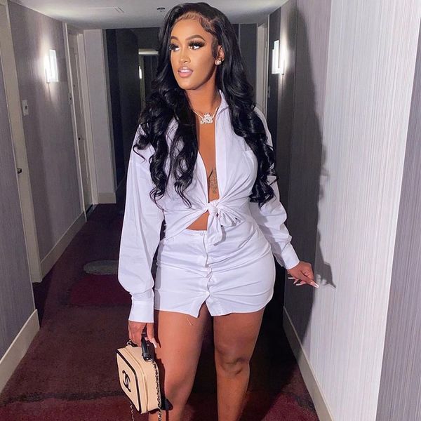 

white two piece set women skirt and set blouse button 2 piece club outfits high waist mini short skirt set for women, Black;white