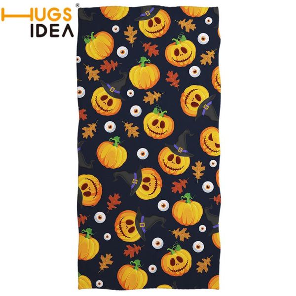 

towel hugsidea halloween pumpkin printed large beach towels for adults microfiber bath quick dry travel gifts drop