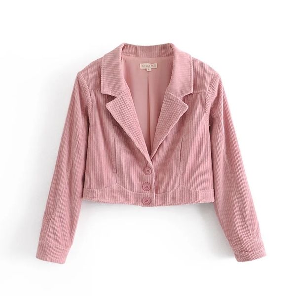 

spring and autumn women's fashion slim-fit corduroy fashionable short shoulder pad long sleeve blazer 210521, White;black