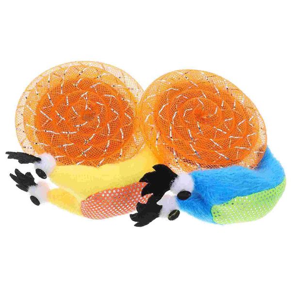 

cat toys 2 pcs snail shape car grinding claw plush interactive