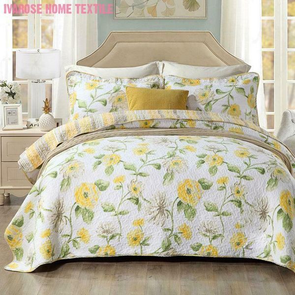

bedding sets soft quilt set  3 pcs boho chic floral rose leaves