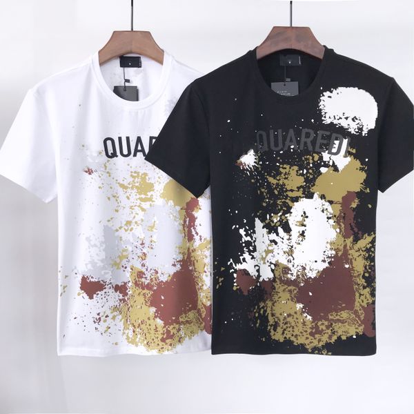 

2021 men&women tee summer fashion round neck short sleeve trend letter printing breathable t-shirt, White;black