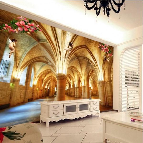 

shuhiko custom large - scale murals european style aristocratic three dimensional architectural of the angel wallpaper wallpapers