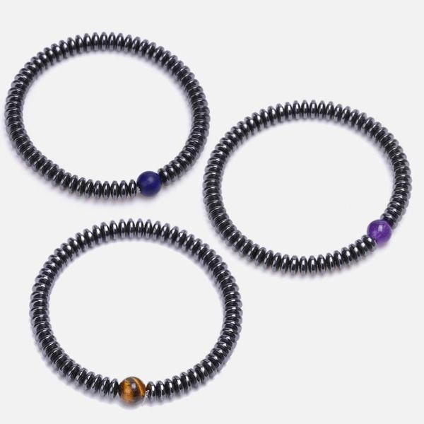 

beaded, strands energy natural black hematite stone strand bracelets for women men couple jewelry tiger eye crystal distance bracelet healin