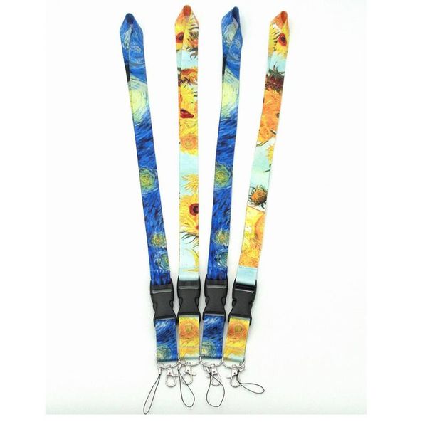 

pendant necklaces sunflower lanyard for keys id card gym mobile phone straps usb badge holder diy neck strap hang rope lariat, Silver