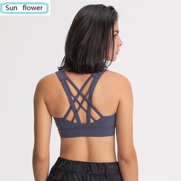 

flower high impact stretchy fitness running sports bras women naked-feel fabric padded workout gym brassiere yoga outfit
