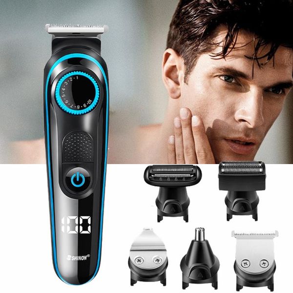 

in 1 professional hair clipper rechargeable men razors digital trimmer nose ear beard facial cordless shaver clippers