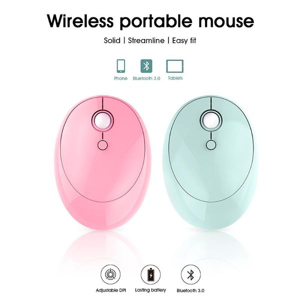 

seenda wireless bluetooth mouse 3 adjustable dpi for tablet smart phones lapnotebook mice girls gift pink color